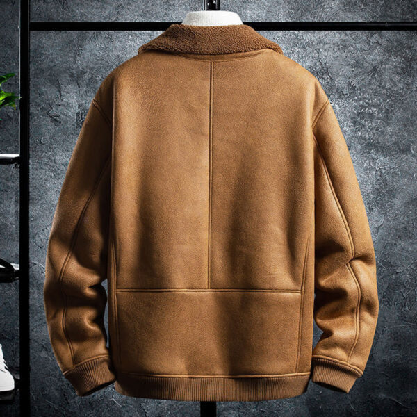 Vintage Bomber Aviator Genuine Sheepskin Sherpa Shearling Winter Leather Jacket - Image 2