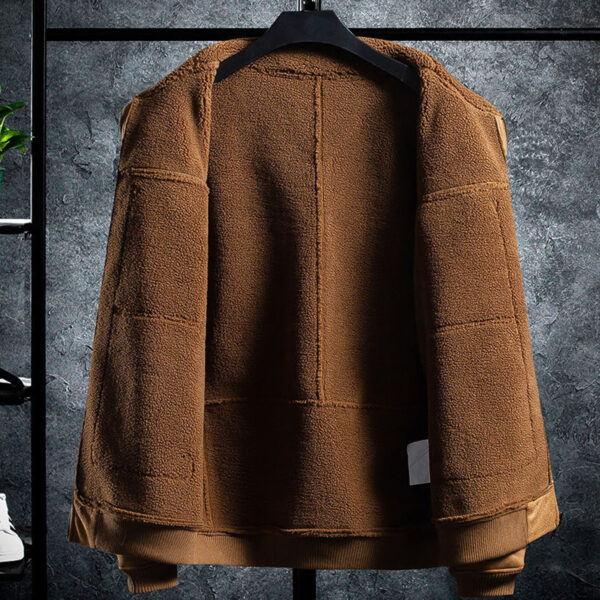 Vintage Bomber Aviator Genuine Sheepskin Sherpa Shearling Winter Leather Jacket - Image 3