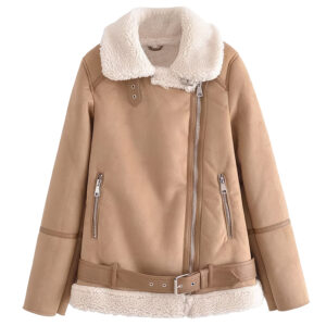 Genuine Suede Sherpa Shearling Faux Fur Lined Streetwear Leather Jacket