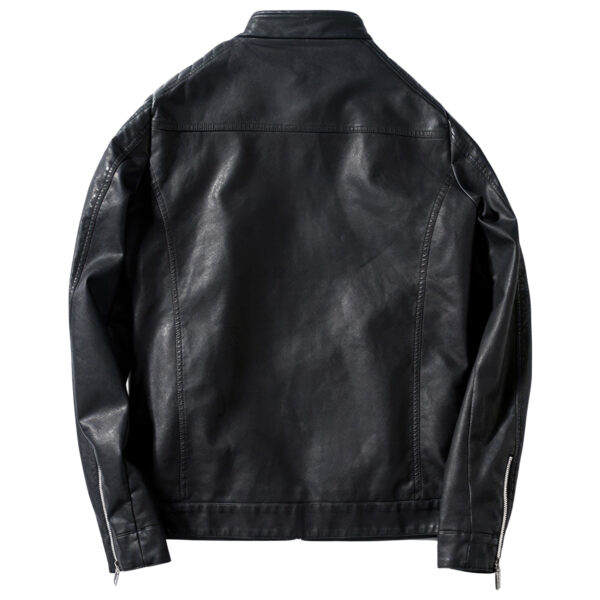 Genuine Sheepskin Quilted Shoulders Biker Cafe Racer Streetwear Leather Jacket - Image 2