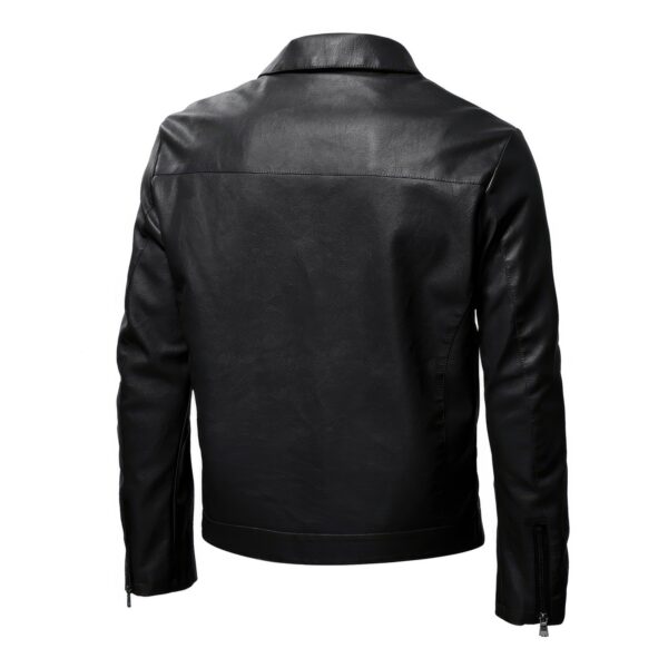 Biker Steampunk Vintage Slim Fit Leather Jacket - Image 2