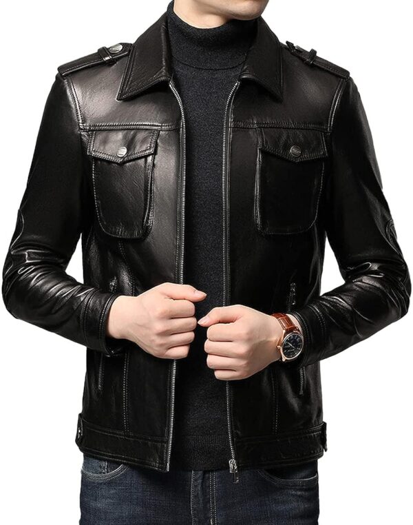 Black Biker Leather Jacket