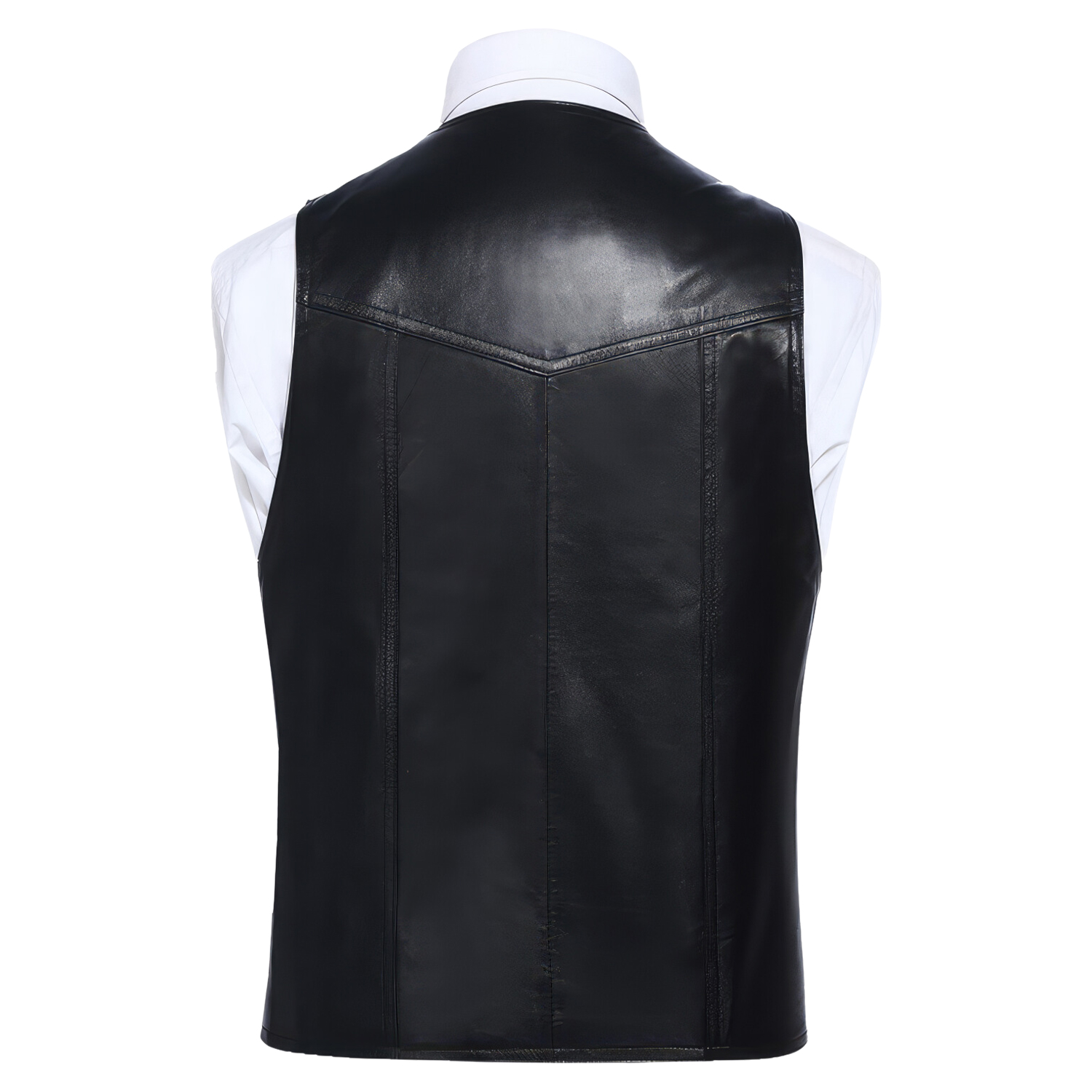 Gentlemen Business Slim Fit Leather Waistcoat - Image 2