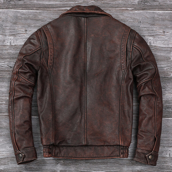 Men A2 Aviator Vintage Air Force Leather Jacket - Image 2