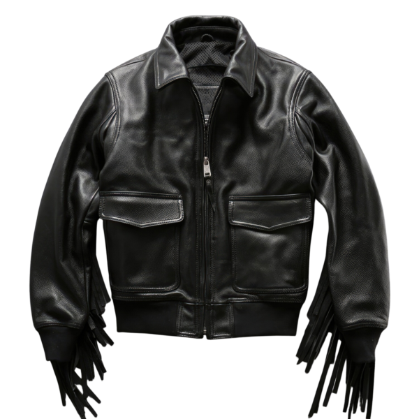 Men's Cowboy Tassels American Fringe Leather Jacket