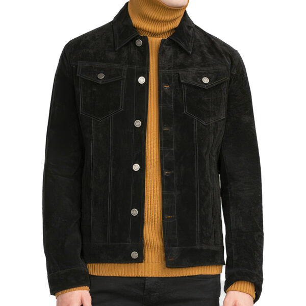 Suede Classic Shirt Collar Vintage Leather Jacket