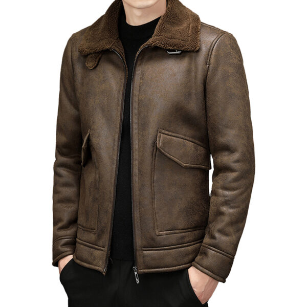 Vintage Distressed Brown Fashionable Winter Leather Jacket