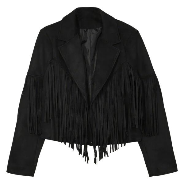 Genuine Suede Tassel Lapel Native American Vintage Leather Jacket