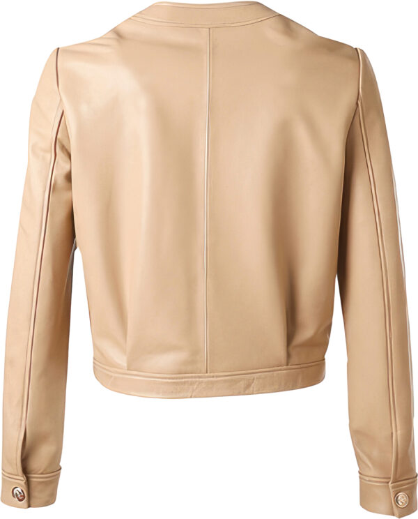 Genuine Sheepskin Vintage V-Neck Shirt Korean Streetwear Leather Jacket - Image 2