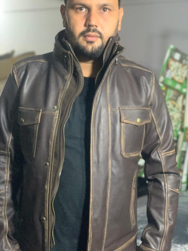 Vintage Brown Cowhide Leather Jacket