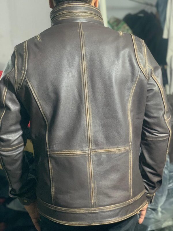 Vintage Brown Cowhide Leather Jacket - Image 3