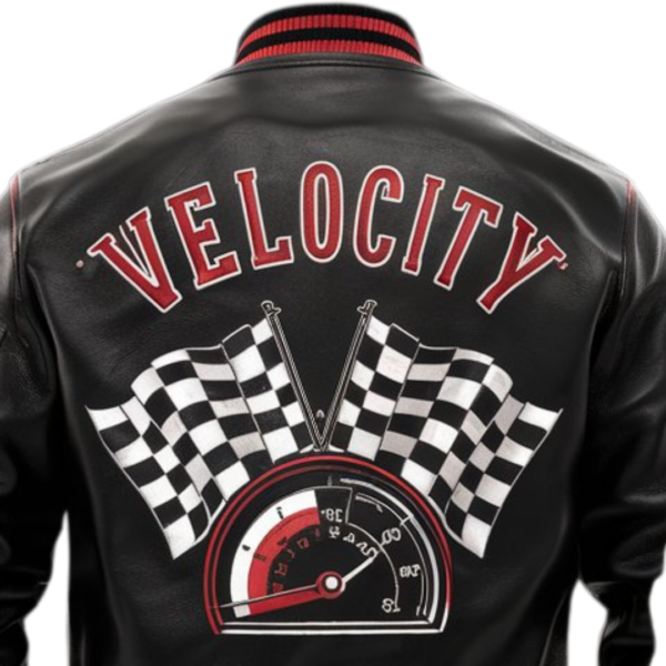 Velocity Racing Leather Bomber Jacket - Image 2
