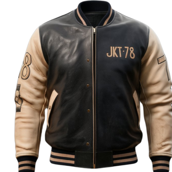 JKT-78 Retro Black Leather Jacket