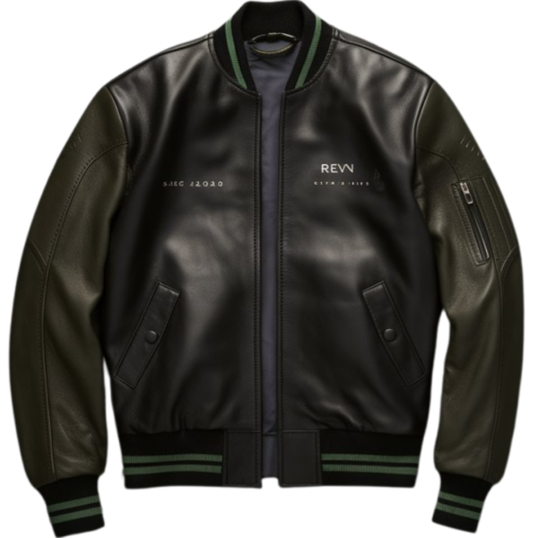 Revn Matte Black Motion Bomber Jacket