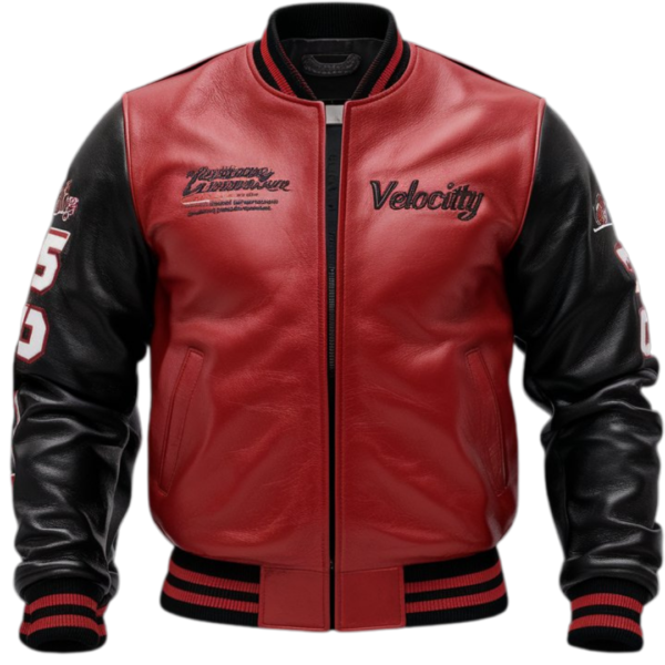 Velocity Racing Leather Bomber Jacket