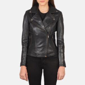 Women's Leather Biker Jackets | Genuine Sheep Leather - Handmade slim fit modern biker jacket in Black ,Brown,Blue and Red colors