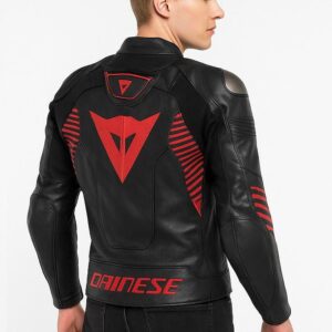 Unisex Black & Red Motorcycle Leather Jacket | Sport Biker Style | Premium Cowhide